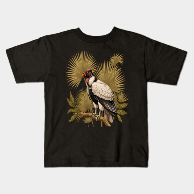 King Vulture in Tropical Palm Canopy Kids T-Shirt by BirdsnStuff