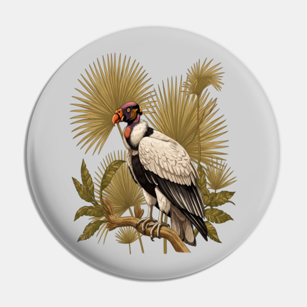 King Vulture in Tropical Palm Canopy Pin by BirdsnStuff
