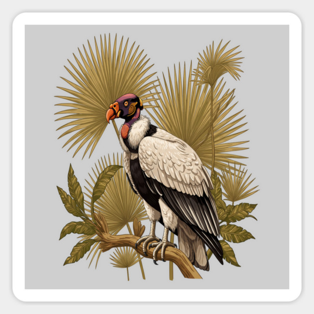 King Vulture in Tropical Palm Canopy Magnet by BirdsnStuff