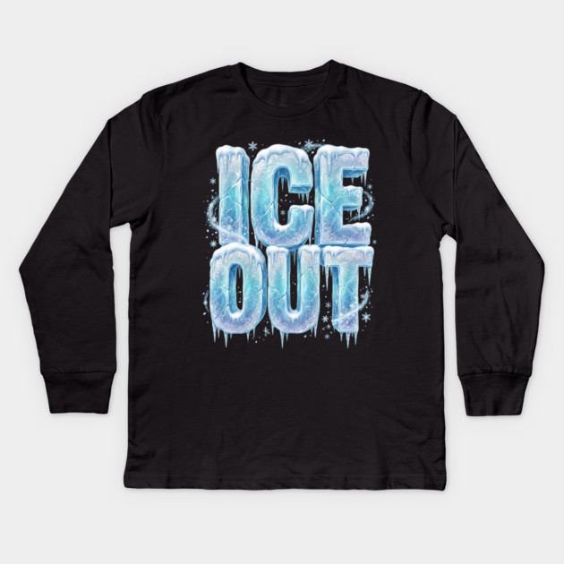 ice-out Kids Long Sleeve T-Shirt by Creatifly Graphic Tees