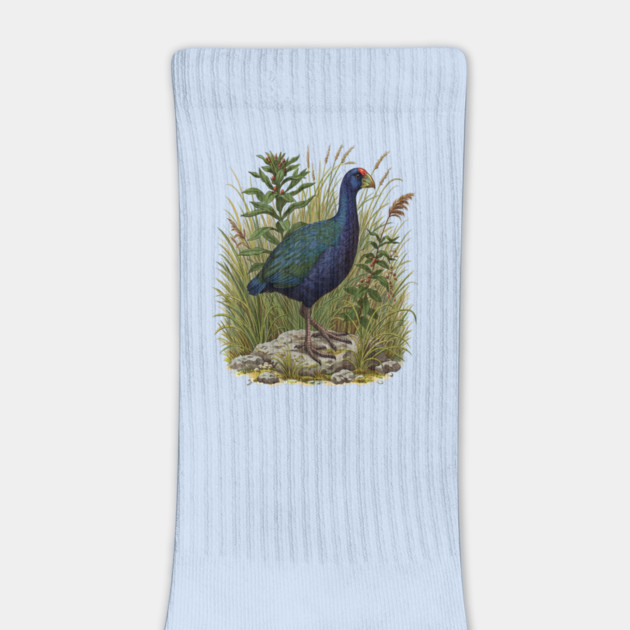 Purple Swamphen Among Wild Wetland Plants by BirdsnStuff