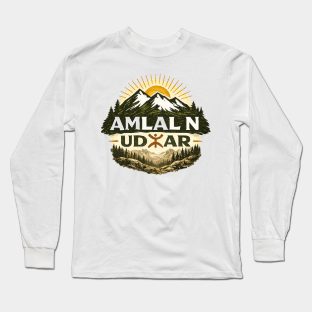 Amlal N Udar – Amazigh Mountain Adventure Design Long Sleeve T-Shirt by Amlal N Udrar