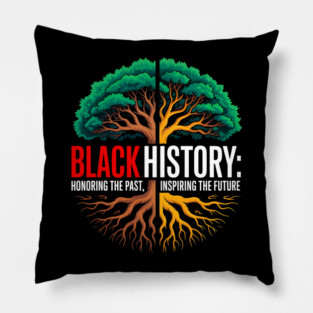 Black History: Roots and Future Heritage Tree Pillow