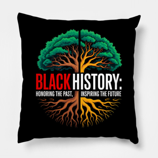 Black History: Roots and Future Heritage Tree Pillow by UrbanLifeApparel