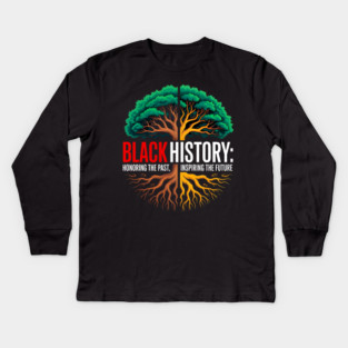 Black History: Roots and Future Heritage Tree Kids Long Sleeve T-Shirt