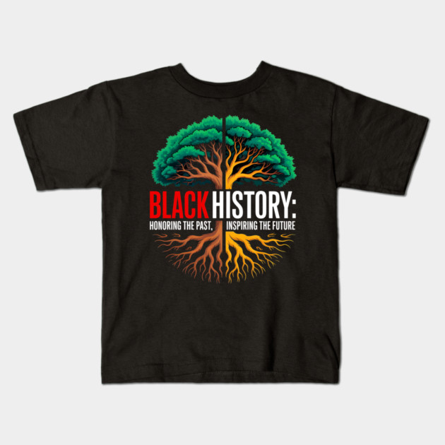 Black History: Roots and Future Heritage Tree Kids T-Shirt by UrbanLifeApparel