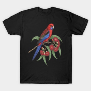 Crimson Rosella with Eucalyptus Blossoms T-Shirt
