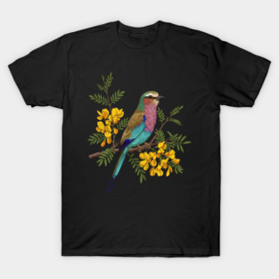 Lilac Breasted Roller with Acacia Blossoms T-Shirt