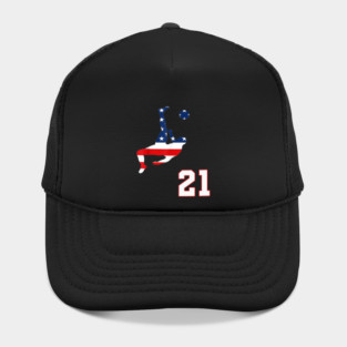 American USA Flag Soccer Jersey Favorite Lucky Number 21 Women Men Hat