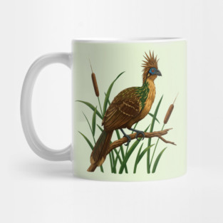 Hoatzin on Branch in Lush Wetland Growth Mug