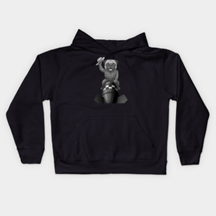 Bomb Rider Pug - Funny Vintage Military Dog Art Kids Hoodie