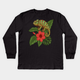 Panther Chameleon Tropical Wildlife Kids Long Sleeve T-Shirt