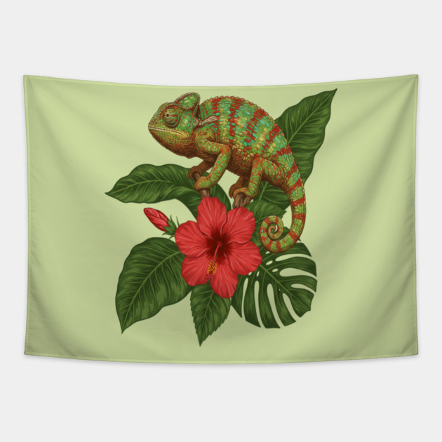 Panther Chameleon Tropical Wildlife Tapestry by BirdsnStuff