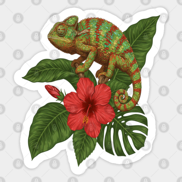 Panther Chameleon Tropical Wildlife Sticker by BirdsnStuff