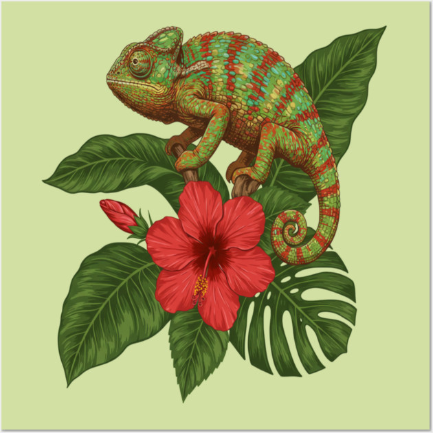 Panther Chameleon Tropical Wildlife Wall Art by BirdsnStuff