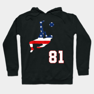 American USA Flag Soccer Jersey Favorite Lucky Number 81 Women Men Hoodie