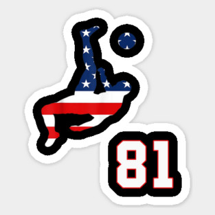 American USA Flag Soccer Jersey Favorite Lucky Number 81 Women Men Sticker