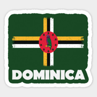 Dominica Flag Distress Patriotic Sticker