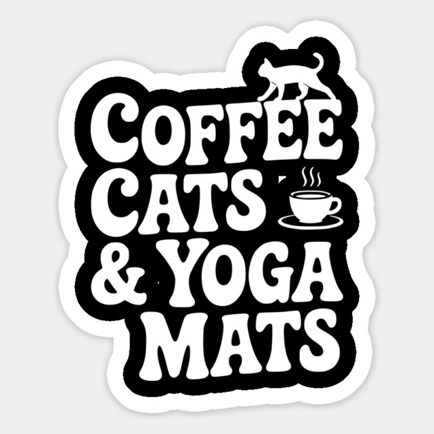 Coffee Cats & Yoga Mats Magnet by Frank Ring