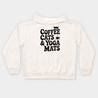 Coffee Cats & Yoga Mats Kids Hoodie