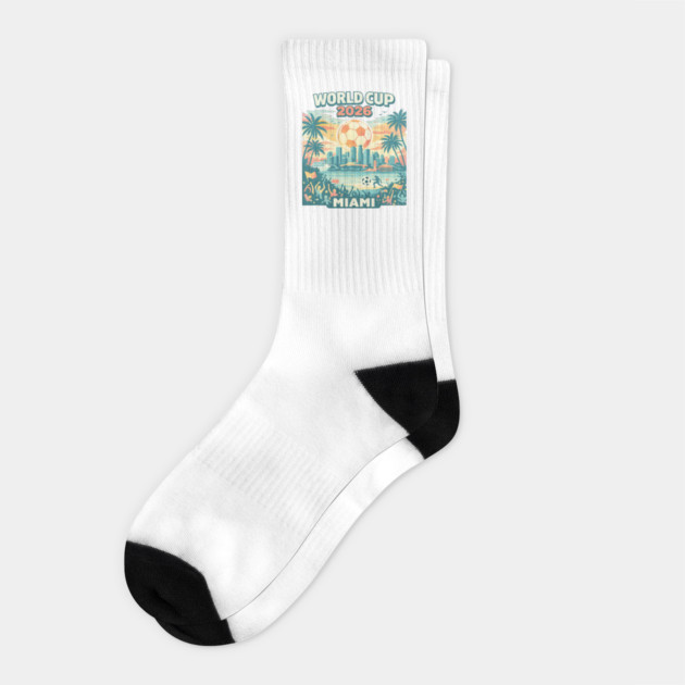 Miami Futbol Vibes – World Cup 2026 Host City Socks by Amlal N Udrar