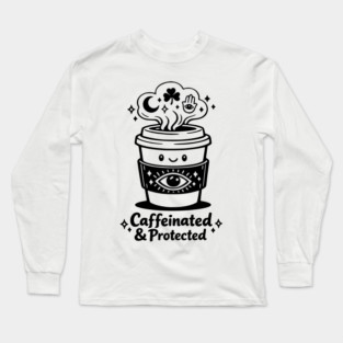 Caffeinated & Protected Coffee for Witches Long Sleeve T-Shirt