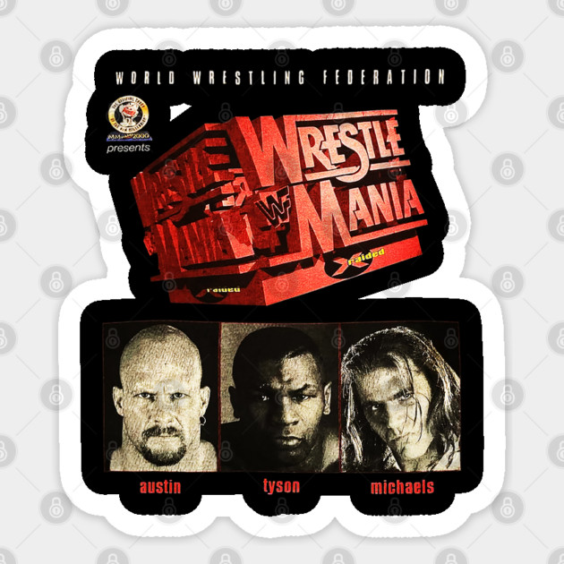 Stone Cold Steve Austin - Shawn Michaels - WrestleMania Sticker by nicklower