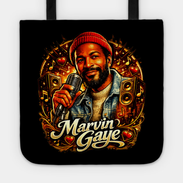 Marvin Gaye Soul Tribute Illustration Tote by UrbanLifeApparel
