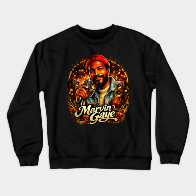Marvin Gaye Soul Tribute Illustration Crewneck Sweatshirt by UrbanLifeApparel