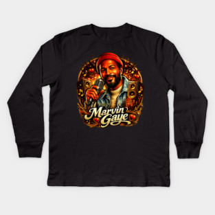 Marvin Gaye Soul Tribute Illustration Kids Long Sleeve T-Shirt