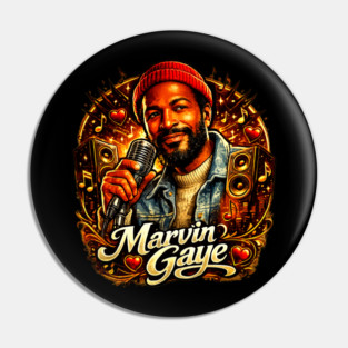 Marvin Gaye Soul Tribute Illustration Pin
