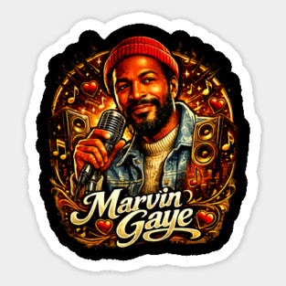 Marvin Gaye Soul Tribute Illustration Sticker