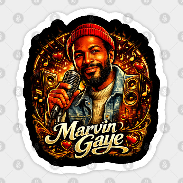 Marvin Gaye Soul Tribute Illustration Sticker by UrbanLifeApparel