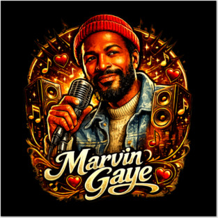 Marvin Gaye Soul Tribute Illustration Posters and Art