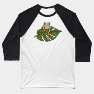 Red Eyed Tree Frog Tropical Wildlife Baseball T-Shirt