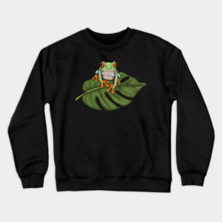 Red Eyed Tree Frog Tropical Wildlife Crewneck Sweatshirt