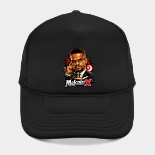 Malcolm X Thoughtful Revolutionary Portrait Illustration Hat