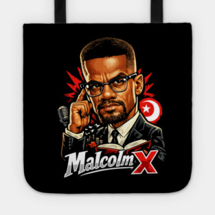 Malcolm X Thoughtful Revolutionary Portrait Illustration Tote