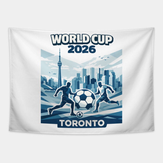 Toronto World Cup 2026 Minimal Soccer Design Tapestry by Amlal N Udrar