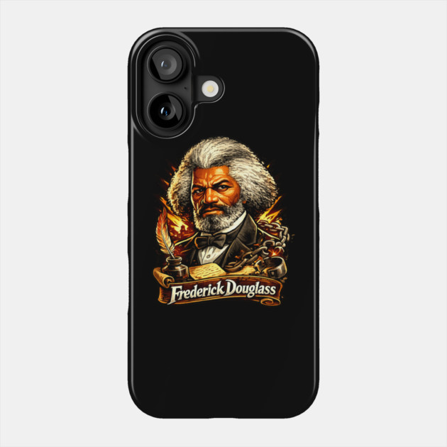 Frederick Douglass Abolitionist Legacy Portrait Illustration Phone Case by UrbanLifeApparel