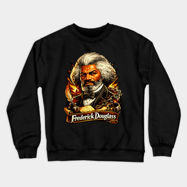 Frederick Douglass Abolitionist Legacy Portrait Illustration Crewneck Sweatshirt by UrbanLifeApparel