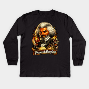 Frederick Douglass Abolitionist Legacy Portrait Illustration Kids Long Sleeve T-Shirt