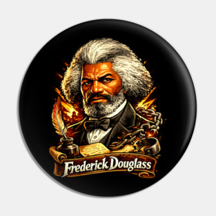 Frederick Douglass Abolitionist Legacy Portrait Illustration Pin