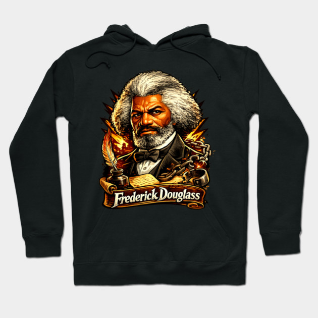 Frederick Douglass Abolitionist Legacy Portrait Illustration Hoodie by UrbanLifeApparel