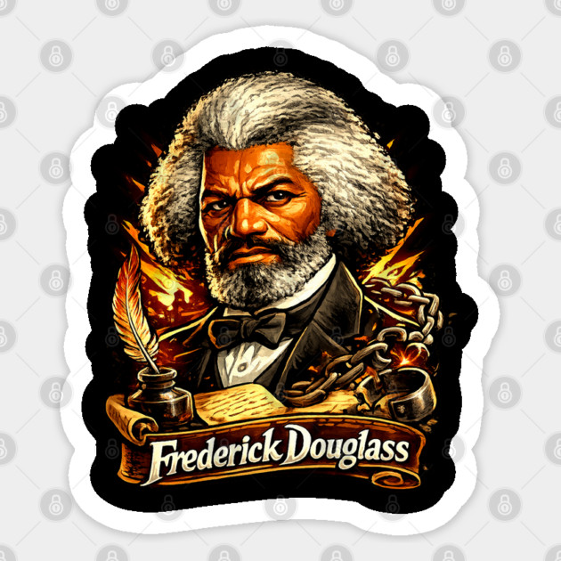 Frederick Douglass Abolitionist Legacy Portrait Illustration Sticker by UrbanLifeApparel