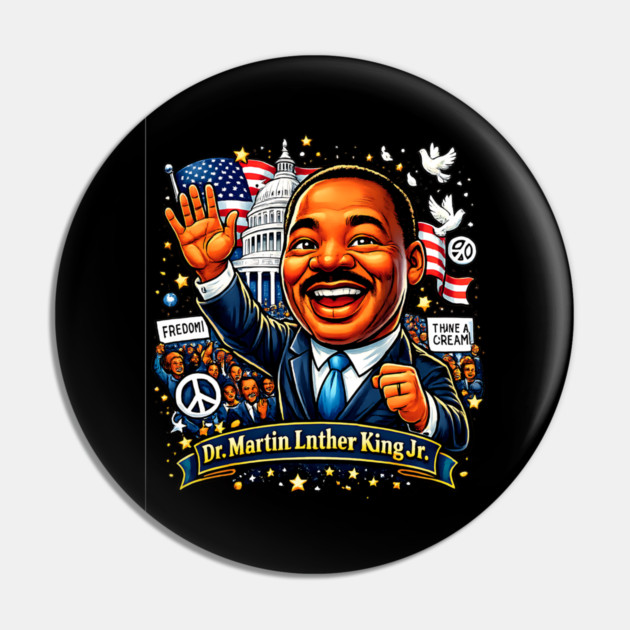 Dr. Martin Luther King Jr. Civil Rights Celebration Art Pin by UrbanLifeApparel