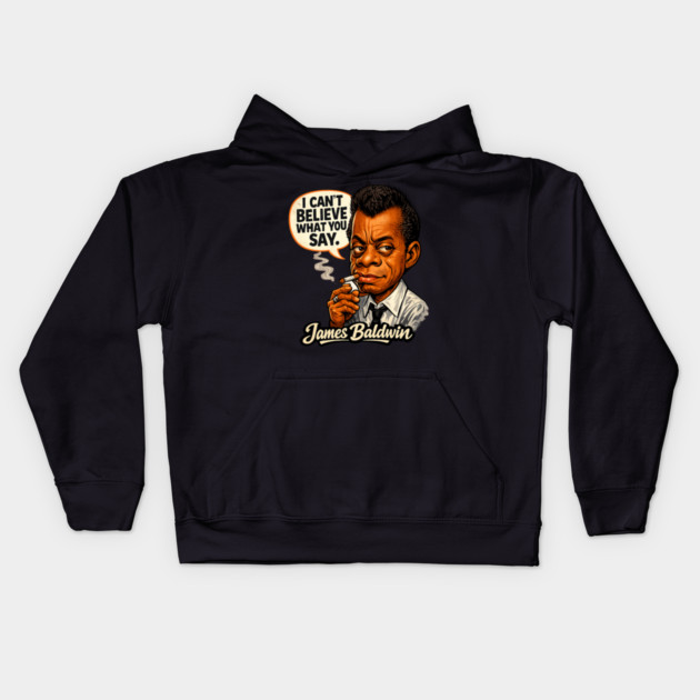 James Baldwin Truth Teller Literary Icon Illustration Kids Hoodie by UrbanLifeApparel