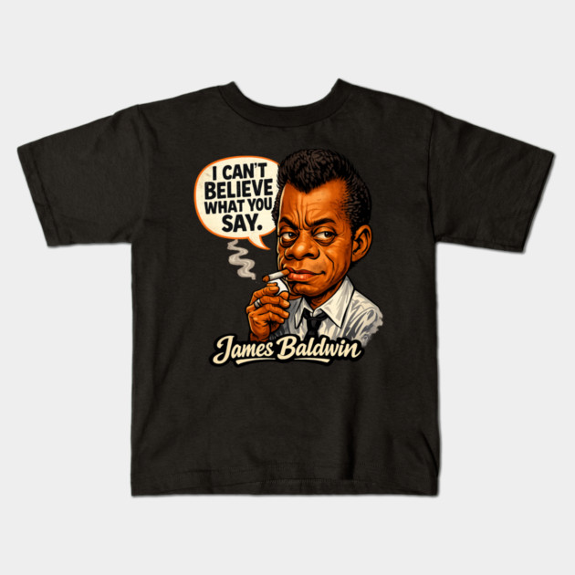 James Baldwin Truth Teller Literary Icon Illustration Kids T-Shirt by UrbanLifeApparel