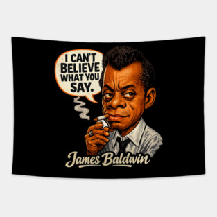 James Baldwin Truth Teller Literary Icon Illustration Tapestry