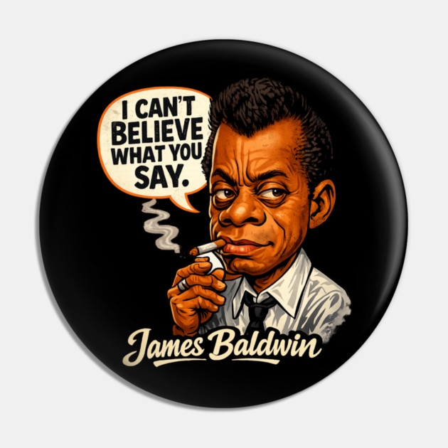 James Baldwin Truth Teller Literary Icon Illustration Pin by UrbanLifeApparel